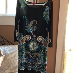Black/multi color paisley dress